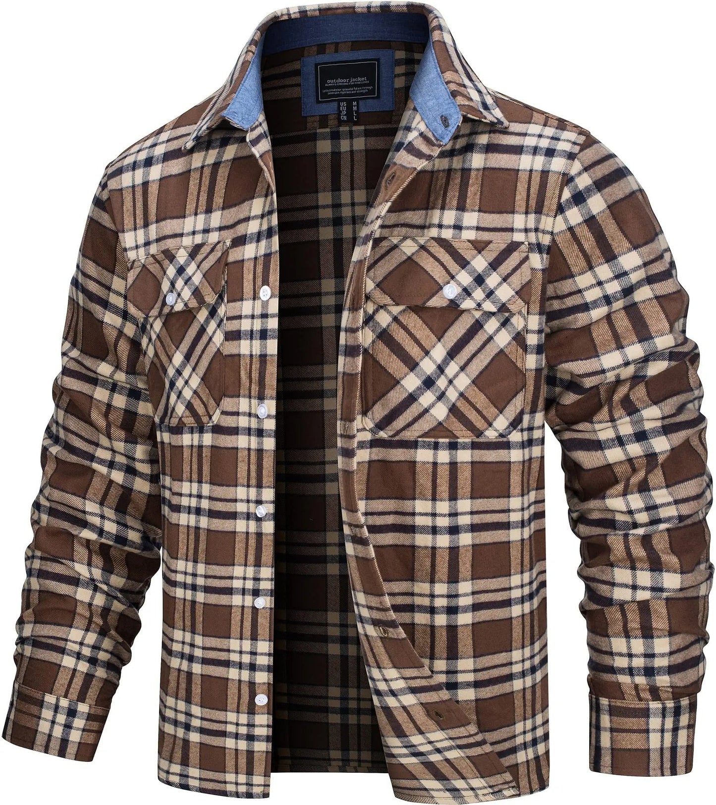 Cotton Plaid Flannel Lumberjack Shirt