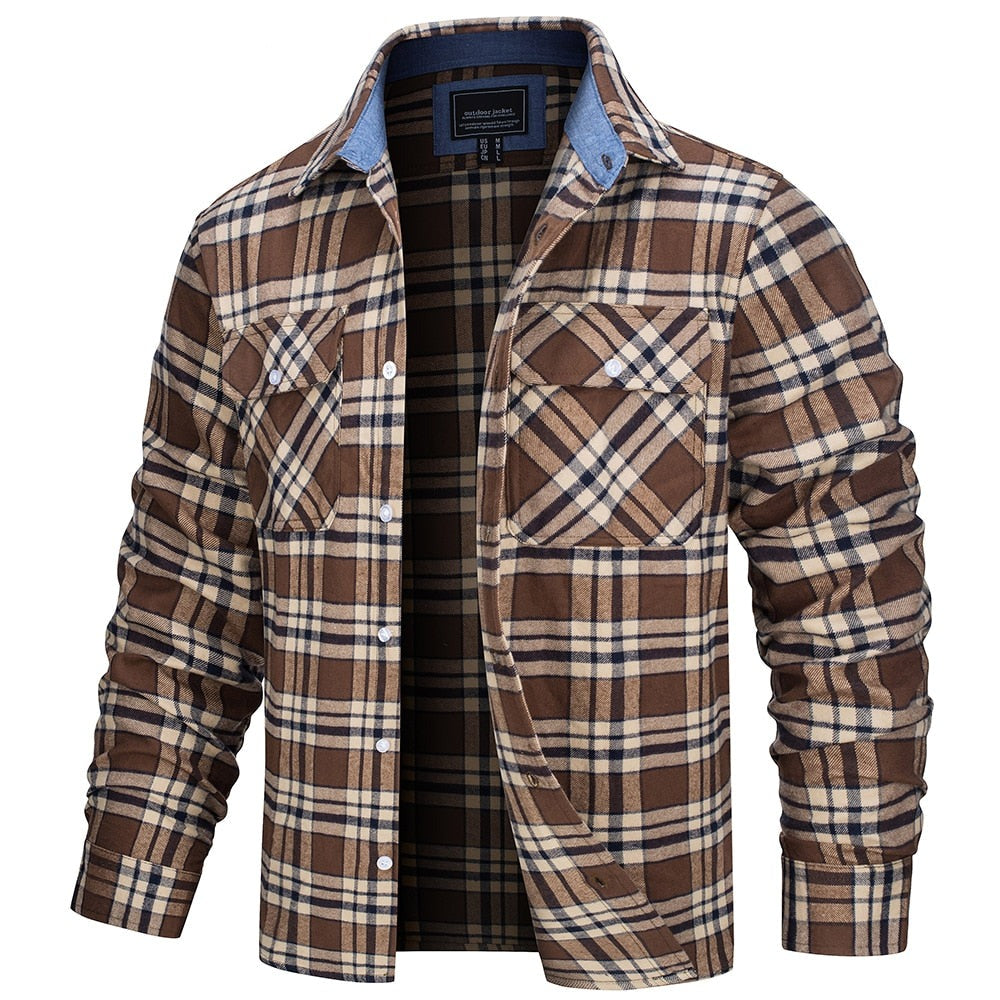 Cotton Plaid Flannel Lumberjack Shirt