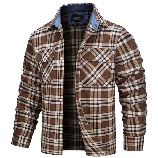 Cotton Plaid Flannel Lumberjack Shirt