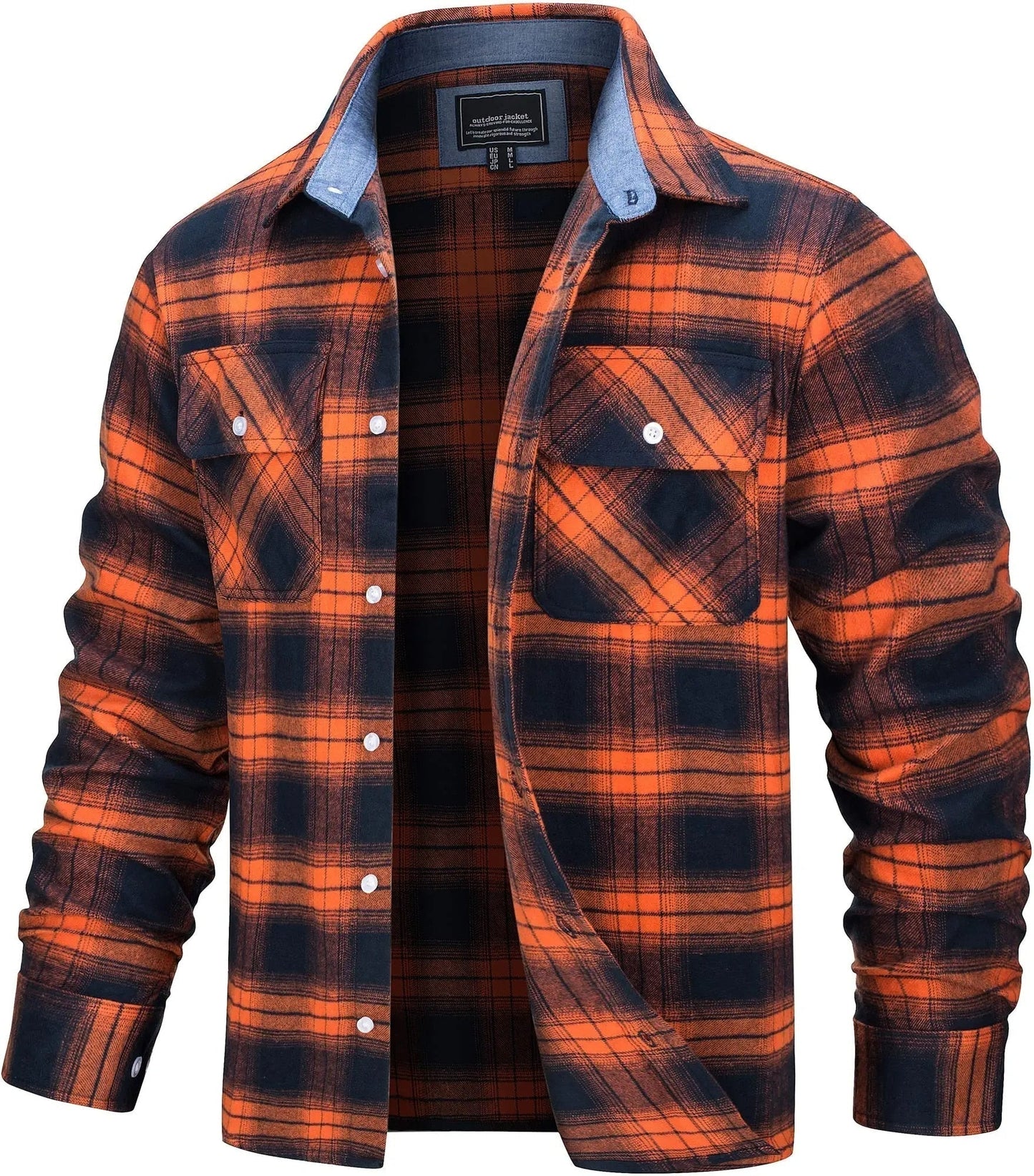 Cotton Plaid Flannel Lumberjack Shirt